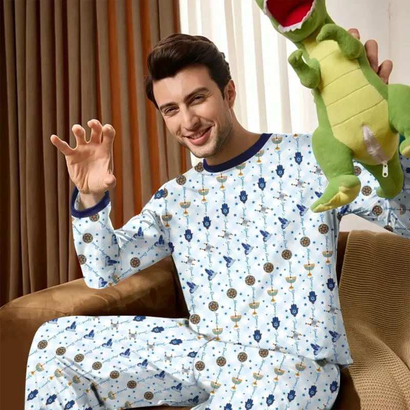Hanukkah Festival Matching Family Bamboo Men's Pajama Set
