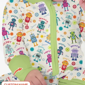 Robo Buddy Squad Custom Name Bamboo Convertible Zippy