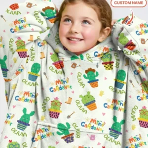 Custom Name Mini Gardener Bamboo Blanket Hoodie