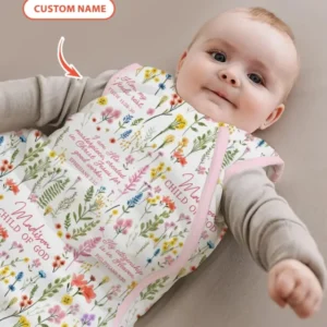 Custom Name Child of God Flower Garden Bamboo Sleep Bag