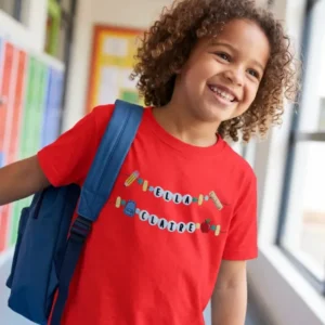Custom Name School Beads Embroidered Bamboo Crewneck T-Shirt
