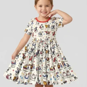 Hispanic Traditional Folkloric Dress Bamboo Twirl Dress