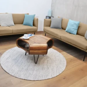 AUSTIN Couchtisch Retro Couchtisch 60 cm Akazienholz Haarnadelbeine
