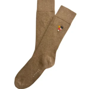 Chaussettes coton brodées champignon homme 1