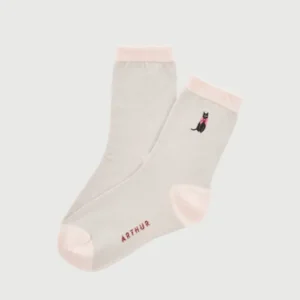 Chaussettes brodées en coton et lurex - Kitty