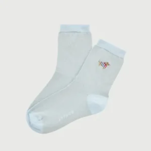Chaussettes brodées en coton et lurex - Tobbie