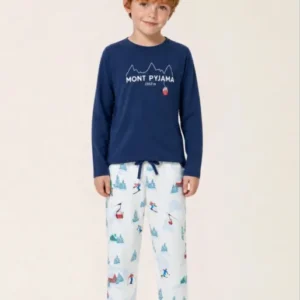 Pyjama enfant en jersey de coton épais - Rêves au sommet