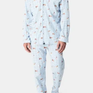 Pyjama long boutonné Femme WOUF Bleu 1
