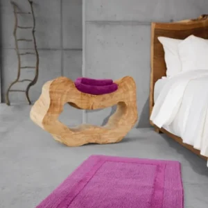 Abyss Habidecor Reversible Rug Baton Rouge next to Bed.