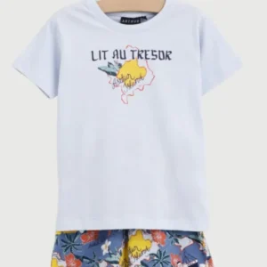 Pyjashort Enfant Lit au trésor en jersey de coton léger 1