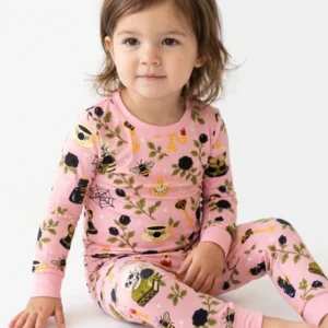 Gothic Black Rose Halloween Bamboo Two Piece Long Sleeve Pajama Set