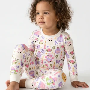 Whimsical Witchy Garden Halloween Bamboo Two Piece Long Sleeve Pajama Set