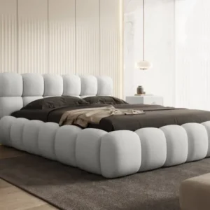 Designer Polsterbett Boston Bouclé mit Stauraum