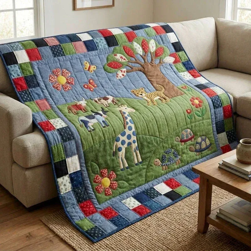 Barnyard Tall Friend Bamboo Quilt Blanket