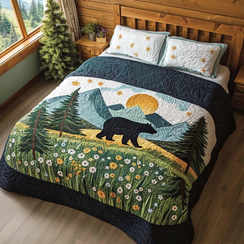 Bear Forest Dreams Bamboo Quilt Bedding Set
