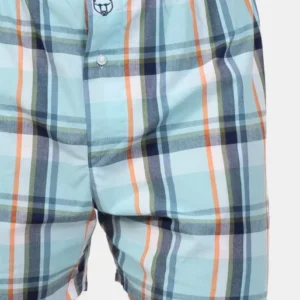 Caleçon classique à carreaux bleu Homme 1