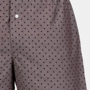 Caleçon classique Homme Pois Chocolat Beige et Marron 2