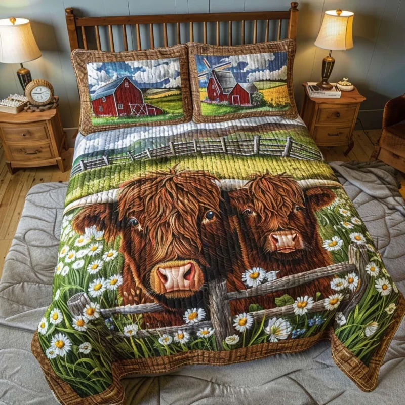 Cow Breeze Bamboo Quilt Bedding Set