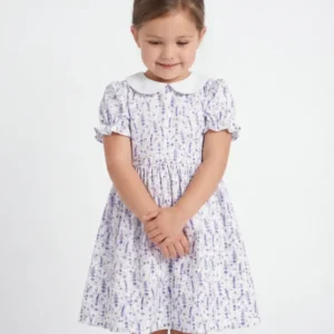 Lavender Meadow Whisper Bamboo Peter Pan Collar Dress