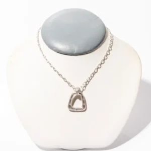 Nava Dee White Gold Stirrup Necklace