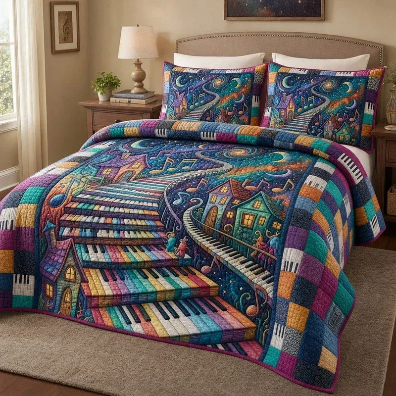 Dreamland Piano Path Bamboo Quilt Bedding Set