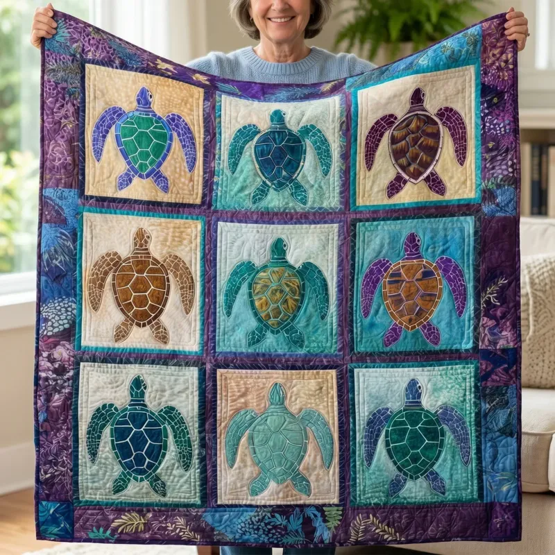 Emerald Carapace Bamboo Quilt Blanket
