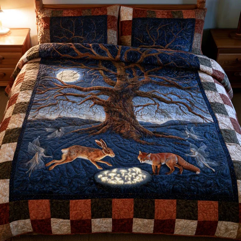 Endless Life Branches Bamboo Quilt Bedding Set