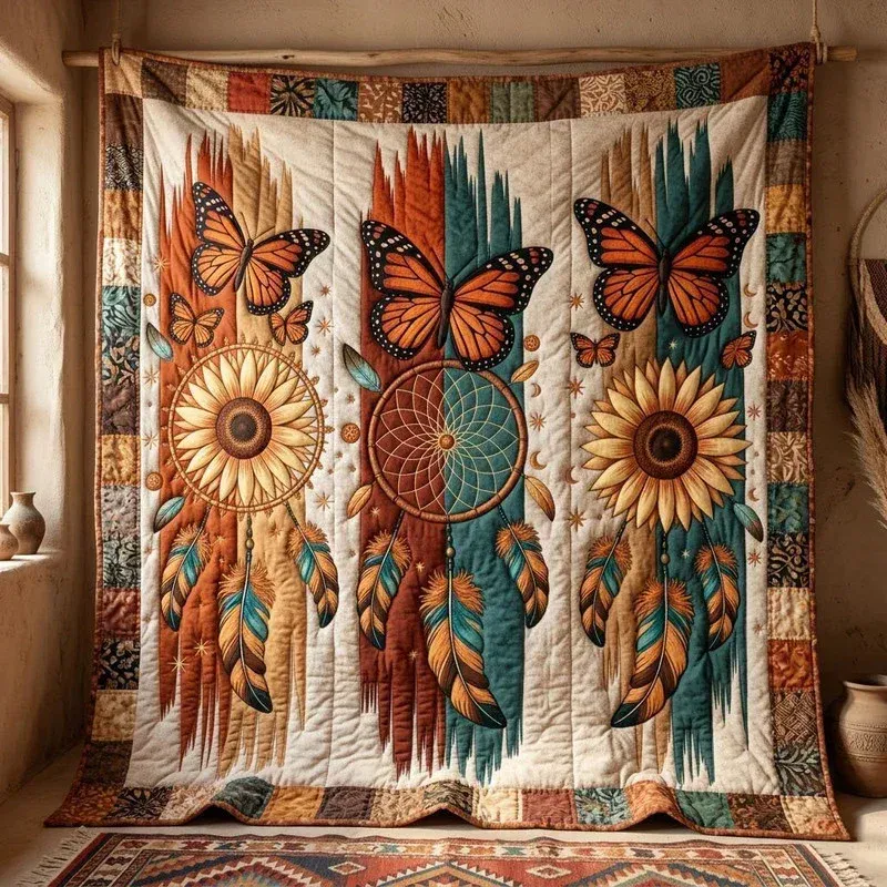 Fluttering Talisman Bamboo Quilt Blanket