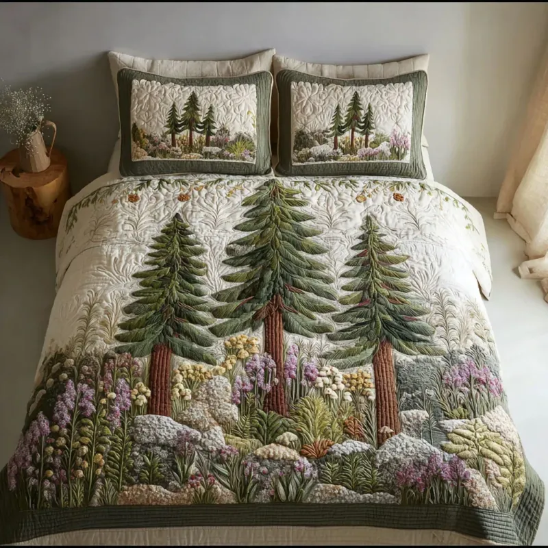 Forest Path Bamboo Quilt Bedding Set