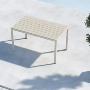 Garten Esstisch Siena - 140x80 cm aus Aluminium und Polywood in Beige oder Schwarz