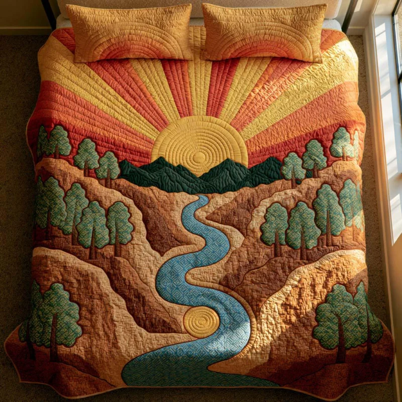 Golden Horizon Bliss Bamboo Quilt Bedding Set