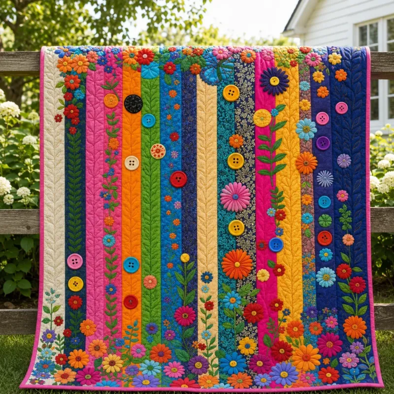 Hippie Bloom Bamboo Quilt Blanket