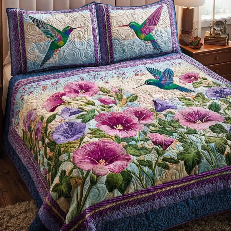 Humming Garden Bamboo Quilt Bedding Set