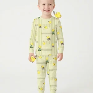 Tennis Bamboo Two Piece Long Sleeve Pajama Set