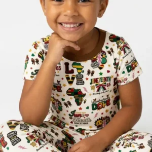 Juneteenth Breaking Every Chain Bamboo Two Piece Short Sleeve Pajama Set