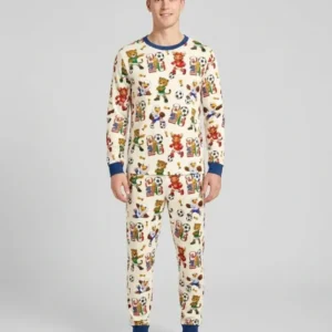 Cute Soccer Mascots USA CAN MEX Bamboo Men's Pajama Set