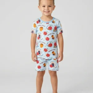 Sweet Sacred Moments Family Matching Bamboo Two Piece Short Sleeve Shorts Pajama Set