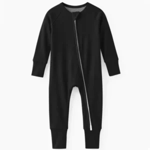 Black Bamboo Convertible Zippered Romper