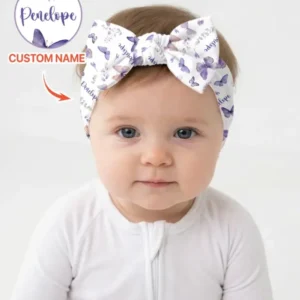 Custom Name Lilac Bloom Headband