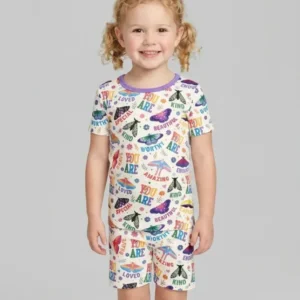 Proud Wings Family Matching Bamboo Two Piece Short Sleeve Shorts Pajama Set