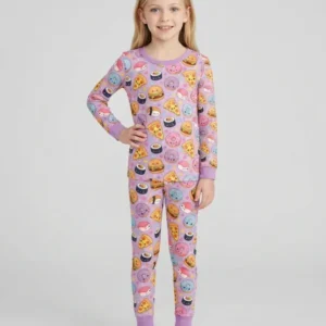 Kawaii Snack Party Bamboo Two Piece Long Sleeve Pajama Set