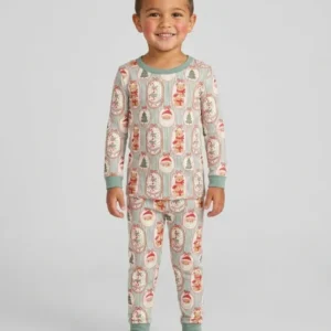 Vintage Christmas Keepsakes Bamboo Two Piece Long Sleeve Pajama Set