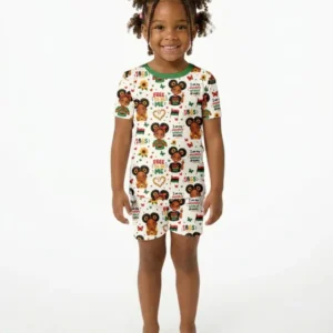 Juneteenth I am My Ancestors' Wildest Dream Bamboo Two Piece Short Sleeve Shorts Pajama Set