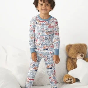 Liberty Doodle 250th Family Matching Bamboo Two Piece Long Sleeve Pajama Set