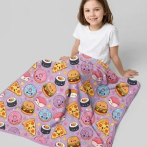 Kawaii Snack Party Bamboo Blanket