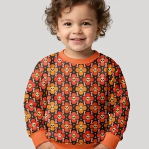 Retro Skull Flower Halloween Bamboo Crewneck Sweatshirt