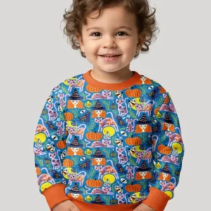 Whimsical Witch Cats Bamboo Crewneck Sweatshirt