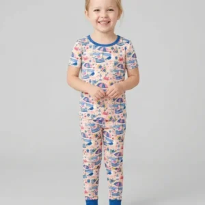 A Day At The Shore Bamboo Two Piece Short Sleeve Pajama Set