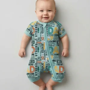 Dad Word Collage Bamboo Shorty Zippy