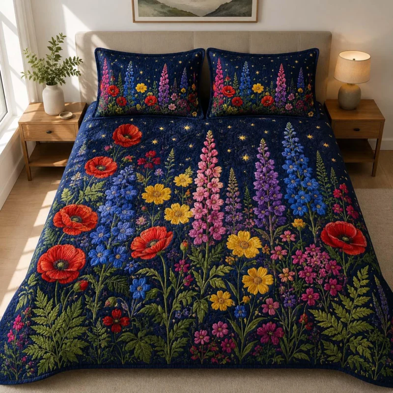 Meadow Bloom Spirit Bamboo Quilt Bedding Set